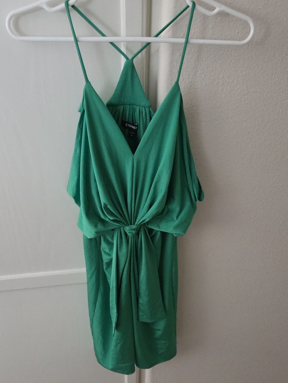 Express Grechian Style Mini Formal Dress - Emerald Green